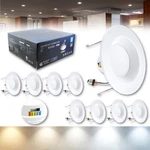 8-PK 5"/6" Selectable Color 5CCT 2K-5K Led Recessed Retrofit Dimmable Can Light. Fixed Price $56.95.