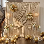 30X10FT Rich Dark Champagne Sequin Backdrop Curtain - 6 Panels 5FT(W) 10FT(H). Fixed Price $69.89.