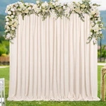 Luoluohouse 10FTX8FT Polyester Backdrop Curtains 2 Packs 5FTX8FT Ivory. Fixed Price $22.99.