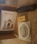 Ubeesize 12" Ring Light With Tripod & Phone Holder, 3 Colors 10 Brightness Level. Fixed Price $35.69.