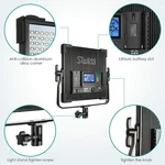Switti Led Metal Video Light Panel Kit, Dimmable Bi-color Softbox 96+ Cri. Fixed Price $250.00.