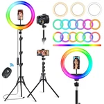10.2" Ring Light With Stand, 75" Tall Holder Wireless Rem.... Fixed Price $39.53.