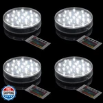 Lardux Pack Of 4 Led Lights Base Remote 6-INCH Round Display Stand For. Fixed Price $89.04.