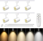Dimmable 6-LIGHT Led Track Lighting Kit With Remote Control & Adjustable Color. Fixed Price $224.99.