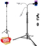 Cambofoto 82" Tripod, Gooseneck, Remote, Selfie Stick, Android Iphone. Fixed Price $34.99.
