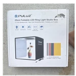 Puluz 25CM Foldable Led Ring Light Studio Box Dimmable 12 Backdrops. Fixed Price $25.00.
