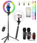 Vlogging Kit For Iphone/android - 10" Selfie Ring Light With 74" Tripod Stand. Fixed Price $54.34.