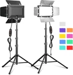 2 Pack Led Video Photography Lighting Kit With 54'' Tripod Stand, Dimmable 5600K. Fixed Price $61.75.