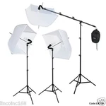 Studio Photography Equipment White Softbox Umbrella Boom Stand Light Kit. Fixed Price $74.00.