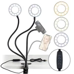 3.5 Inch Dual Selfie Ring With Moible Phone & Webcam Holder 3LIGHT Modes 1. Fixed Price $39.10.