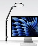 Lume Edge Desk Light Black Round Led Portable Adjustable Mounting Arm. Fixed Price $65.00.