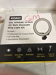 Koah Sol Sphere 13 42W Ring Light Kit With Carrying Bag And Smartphone Holder. Fixed Price $35.99.
