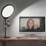 10W 12" Ring Light With Desk Stand & Phone Holder, Dimmable 360 Rotatable. Fixed Price $69.05.