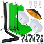 Photography Studio Lighting 9X10 Backdrop Stand Muslin Set Kit. Fixed Price $99.99.