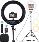 18" Led Ring Light, Tripod Stand With Carrying Bag Remote Controller, Cri 90. Fixed Price $129.99.