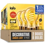Timelessglow 8 Pack Dimmable A19 Led Filament Bulb 5W 40W Equivalent Warm Amb.... Fixed Price $64.32.