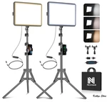 Niceveedi 2-PACK Led Video Light Kit 2800 6500K W/ Tripods 73". Fixed Price $49.99.