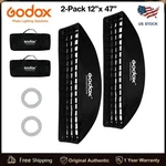2-PACK Godox 12"X 47"/30X120CM Softbox Reflector Modifier With Grid Bowens Mount. Fixed Price $109.00.