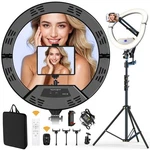 22" Foldable Large Ring Light With Stand For Iphone IPAD,75" Tripod Over.... Fixed Price $149.45.