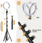 New Viewow Model AKL02 8.0 Inch Selfie Ring Light With Tripod Stand. Fixed Price $30.00.