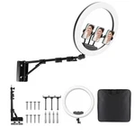 19'' Ring Light Wall Mount With Phone Holder, 45.7" Triangle Boom Arm Mo.... Fixed Price $244.03.