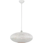 Livex Lighting 49185-03 Charlton Pendant White With Brushed Nickel Accents. Fixed Price $383.97.