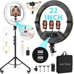 Mactrem 22" Foldable Ring Light With Stand For Iphone Ipad, 75" Tripod W.... Fixed Price $150.38.