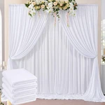 20FT X 10FT Wrinkle Free White Backdrop Curtains For Parties, Polyester Photo.... Fixed Price $64.63.