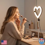 Nanbeitong Heart Rgb Ring Light With Stand, Desk Tabletop, 47 Colors, Us. Fixed Price $53.48.