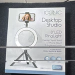 Iconic Desktop Studio 8" Led Ring Light Tripod Stand Phone Mount Usb 3 Modes. Fixed Price $15.00.