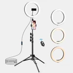 Letscom F-533 10.2" Selfie Ring Light With Tripod Stand & Phone Holders. Fixed Price $21.50.