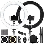18" Led Smd Ring Light Kit With Stand Dimmable 6600K For Makeup Phone Camera. Fixed Price $55.90.