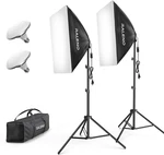 Softbox Lighting Kit, 20X28-INCH Photography With Led BULBS(50W. Fixed Price $100.99.