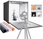 Amzdeal 16X16X16 Portable Photo Box Studio Leds Ajustable Lighting + 4 Backdrops. Fixed Price $39.99.