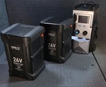 Nanlite Power Controller With 2X BT-V-26V489 V-mount Batteries FC300B/FC500B. Fixed Price $700.00.