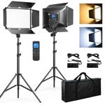 D50 Photography Lighting With Barn Door, 2-PACK 15.4" Led Video Re.... Fixed Price $384.09.