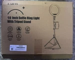 Kaiess 10-INCH Selfie Ring Light With Tripod Stand For Live Video + Remote. Fixed Price $14.99.