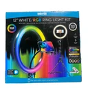 New Bower 12" White/rgb Ring Light Kit W/ Extendable Tripod/phone Holder. Fixed Price $30.00.
