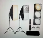 Vevor Soft Box Lighting Kit 20IN. 28IN. 3-CONTINUOUS Effects Tripod. Fixed Price $63.99.