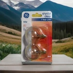 Ge 40W Crystal Clear Decorative 16.5 Shape Candelabra Base 320 Lumens Bulbs. Fixed Price $17.99.
