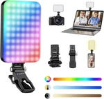 Rgb Selfie Light With 2-IN-1 Clip & Cold Shoe, 96 Led CRI97+ Portable 360 Video. Fixed Price $67.99.