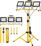 21000LUMEN Led Work Lights With Stand - 3 Head Portable 16FT Cor. Fixed Price $59.54.