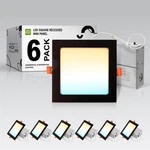 Pack Led Square Recessed Lighting Inch, Cct 2700K-5000K CRI90+, 15W 60W.... Fixed Price $134.27.