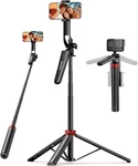 Aureday 72" Phone Tripod Selfie Stick, Cell Stand With Black. Fixed Price $47.05.