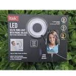 Itek Led Selfie Ring Light W/ Phone Holder, Flexible Gooseneck Arms, Usb. Fixed Price $12.22.