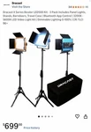 Dracast LED500 X Series Bi-color 3 Light Kit With Nylon Padded Travel Case. Fixed Price $479.00.