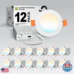Asd 12 Pack Led Recessed Lighting 4 Inch 9W Cct 2700K-5000K CRI90 Ic Rated. Fixed Price $132.80.