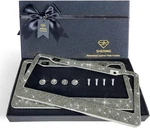 Shering Bling License Plate Frame, 2 Pack With Grey. Fixed Price $47.99.