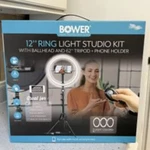 Bower 12" Led Selfie Ring Studio Light Kit Tripod Social Media Live Streaming. Fixed Price $20.32.