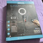 New- 8" Selfie Ring Light Studio W/51" Extendable Tripod & Phone Holder By Bower. Fixed Price $23.00.